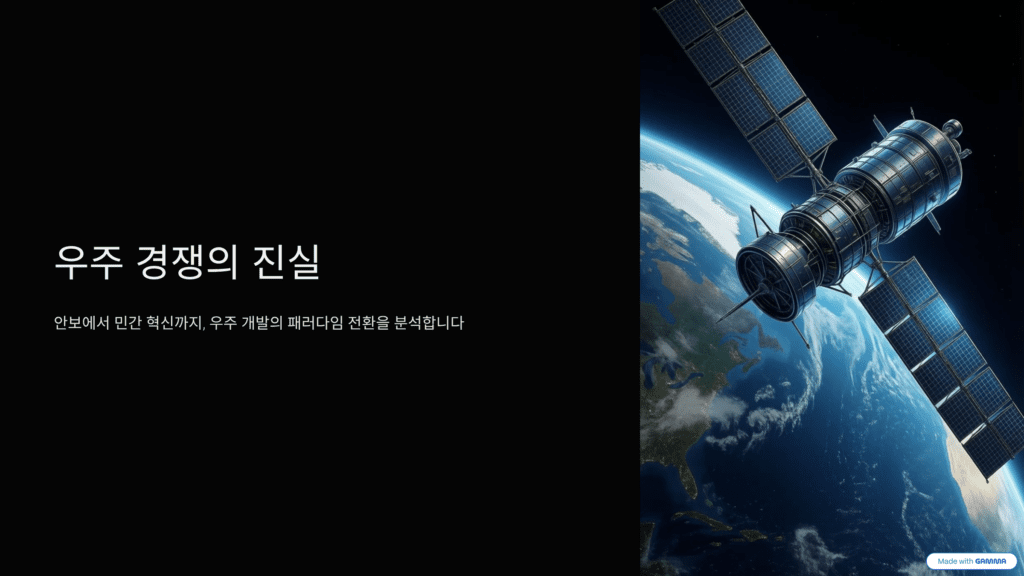 우주 경쟁의 진실을 분석한 이미지입니다.