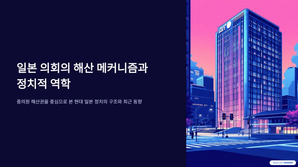 다카이치 일본 의회 해산을 설명한 이미지입니다. 