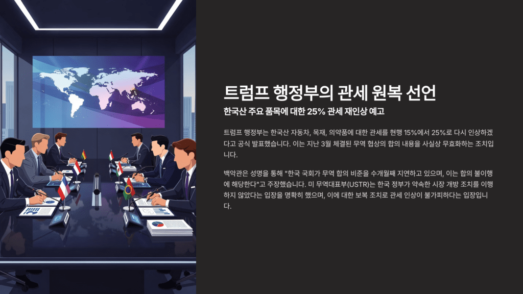 트럼프의 관세 원복 선언 이미지입니다.