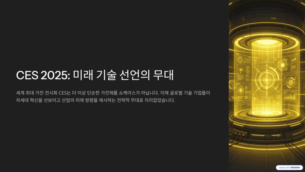 CES 2026년은 미래 기술 선언의 무대임을 나타내는 이미지입니다.