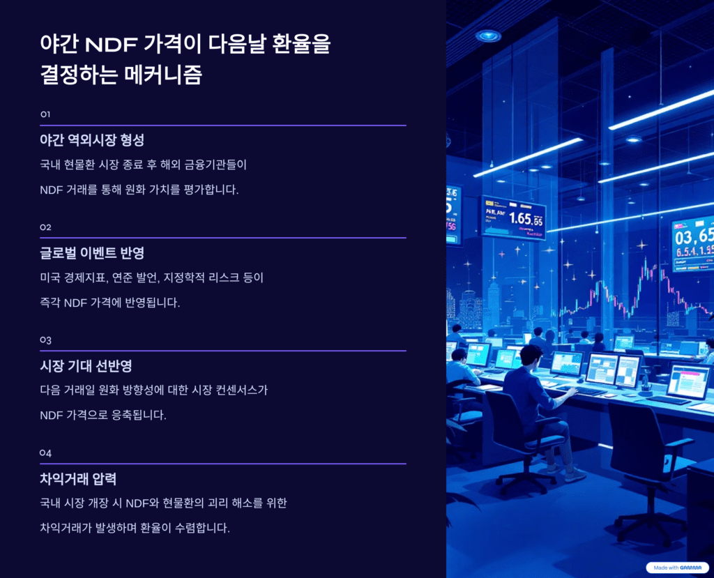 NDF를 설명하는 이미지입니다. 매커니즘을 나타냅니다.