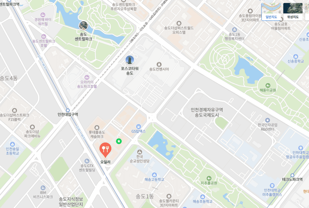 오일리 지도입니다. 