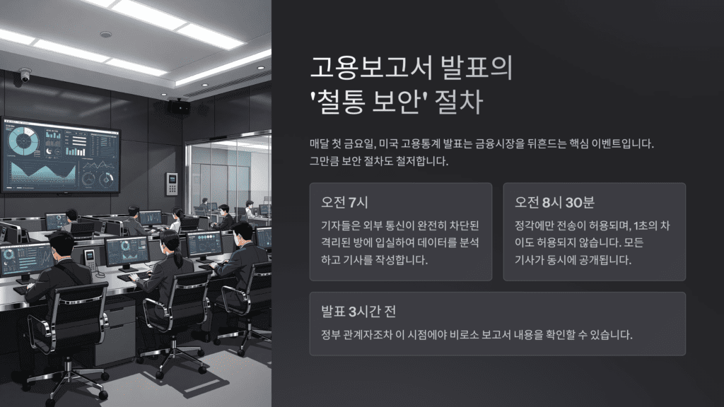 고용보고서 발표 절차입니다. 