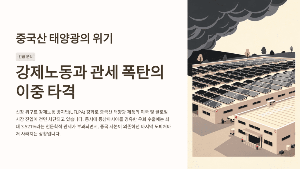 중국산 태양광의 위기 이미지입니다. 