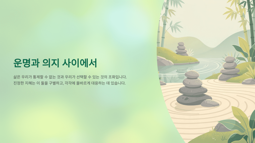 운명과 자유의지 비교 이미지입니다.