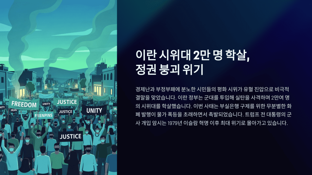 트럼프, 이란 시위 관련 이미지입니다.