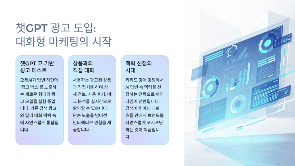 챗gpt 광고 도입입니다. 
