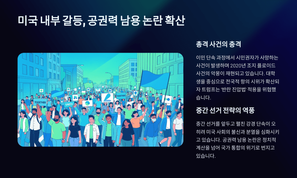 트럼프 미국 내부 균열입니다.