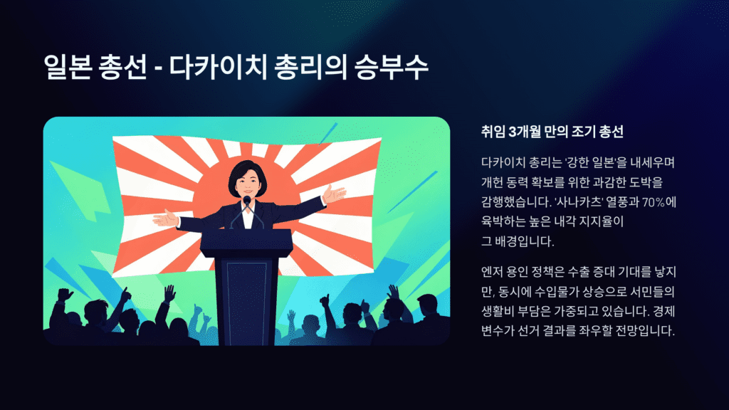 다카이치 총리의 승부수입니다. 