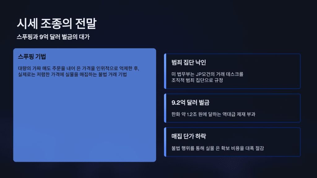 JP모건의 시세 조종, 스푸핑 이미지입니다.