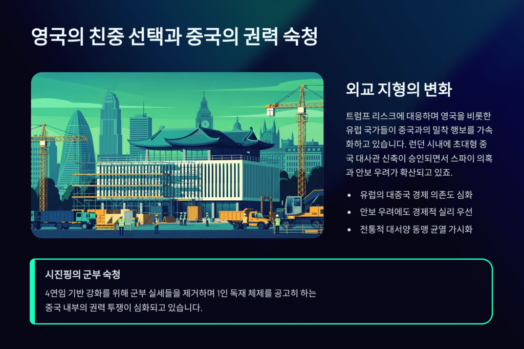 영국의 친중 행보와 중국의 권력 재편입니다. 