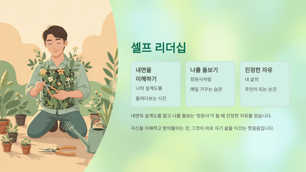 나를 다스리는 셀프 리더십 지혜입니다.
