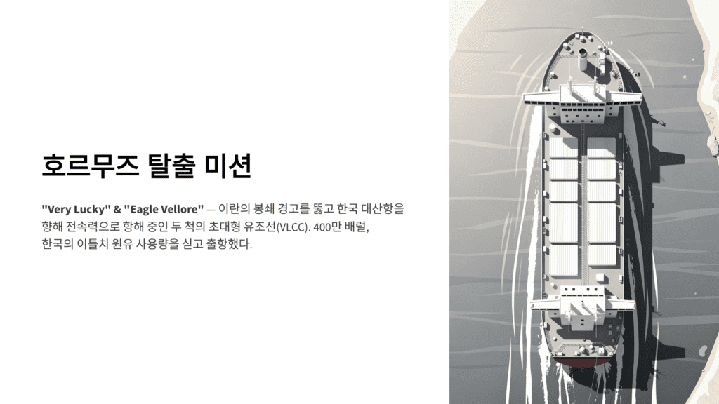 호르무즈 탈출 유조선 베리럭키 이글벨로어