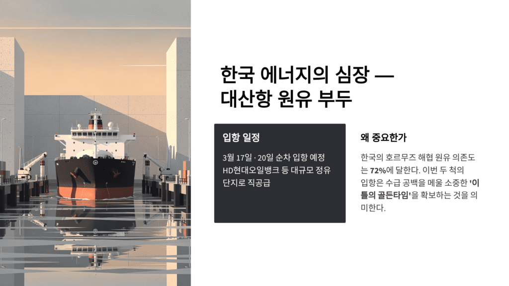 대산항 원유 부두 유조선